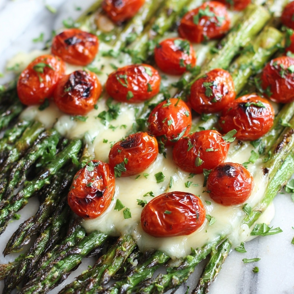Parmesan Roasted Asparagus with Tomatoes & Balsamic Recipe - Recipe Image