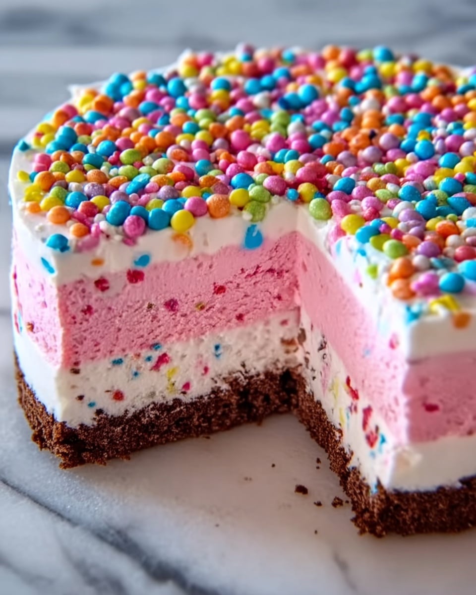 Funfetti Strawberry Ice Cream Cake Recipe - Recipe Image