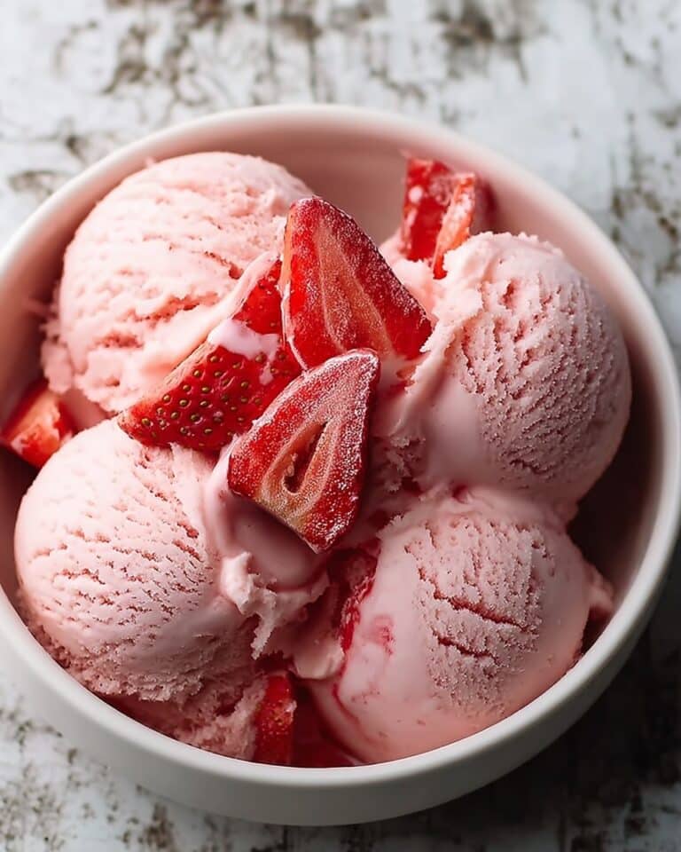 Creamy Strawberry Ice Cream with Fresh Chunks Recipe