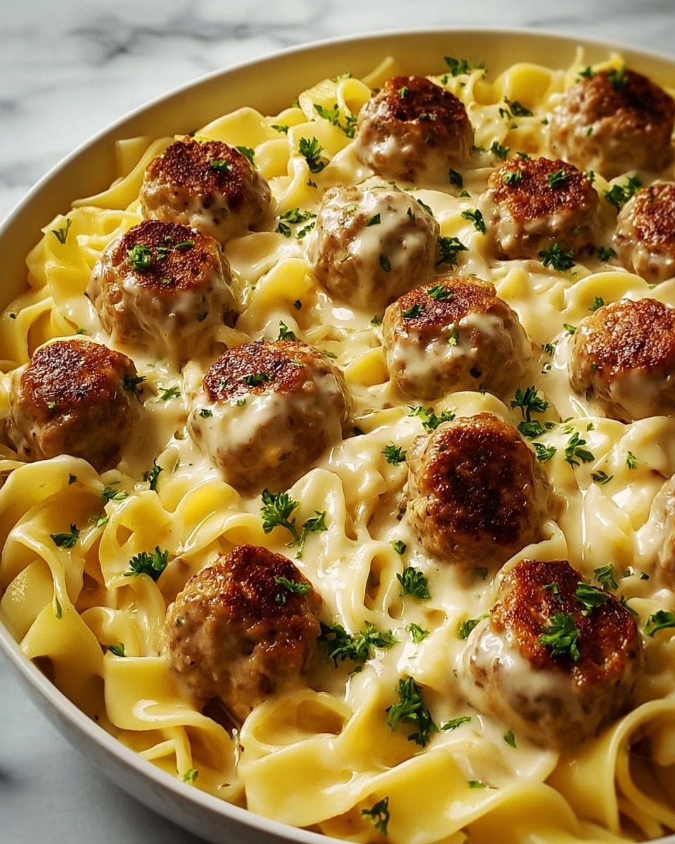 Creamy Swedish Meatball Noodle Bake Recipe - Recipe Image
