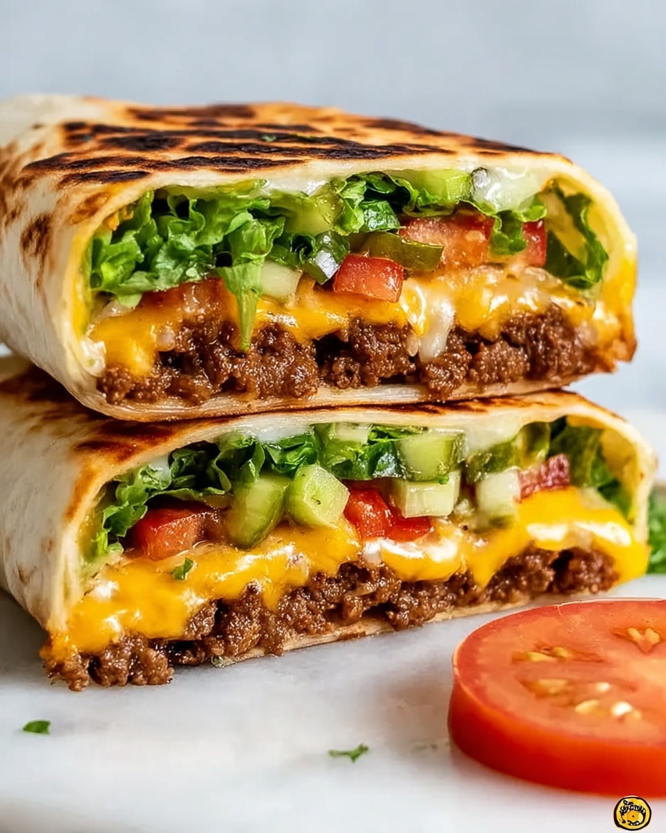 Grilled Cheeseburger Wraps Recipe - Recipe Image