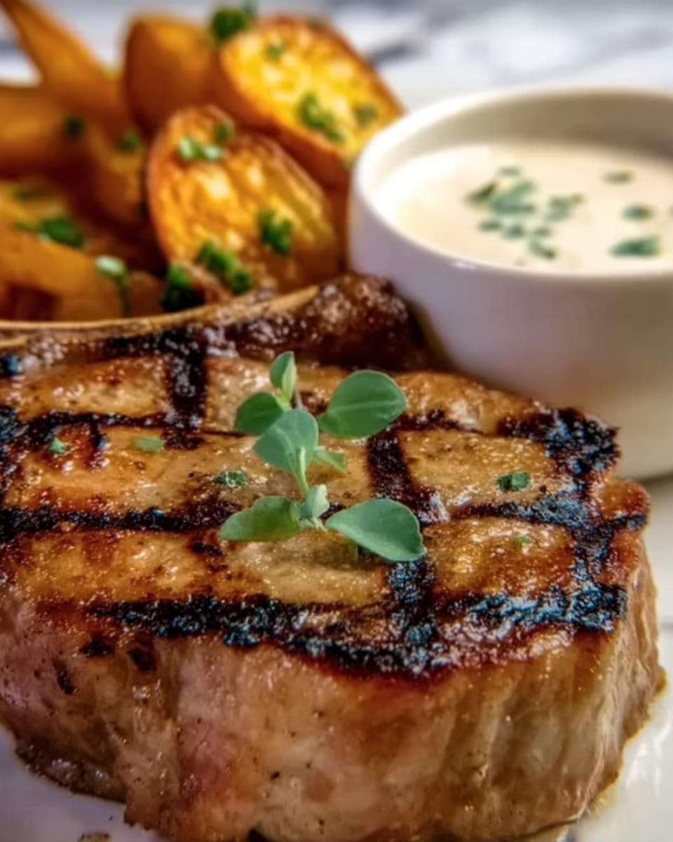 Tremendous Ribeye Steak with French Onions and French Fries Feast Recipe - Recipe Image