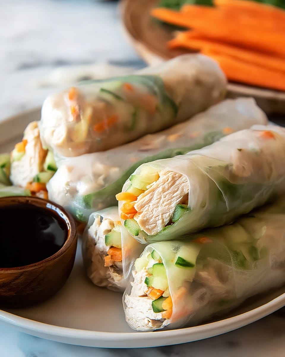 Chicken Spring Rolls with Dipping Sauce Recipe - Recipe Image