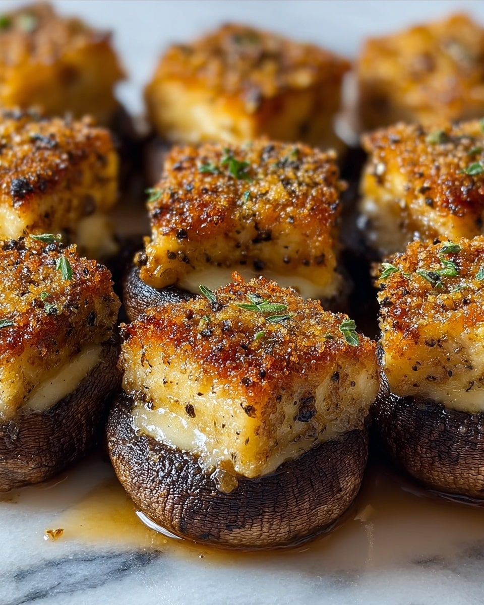Caramelized Onion & Gruyère Stuffed Mushrooms Recipe - Recipe Image