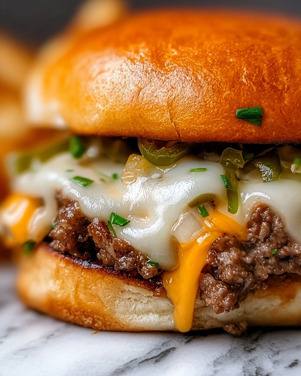 Philly Cheese Steak Burgers Recipe - Recipe Image