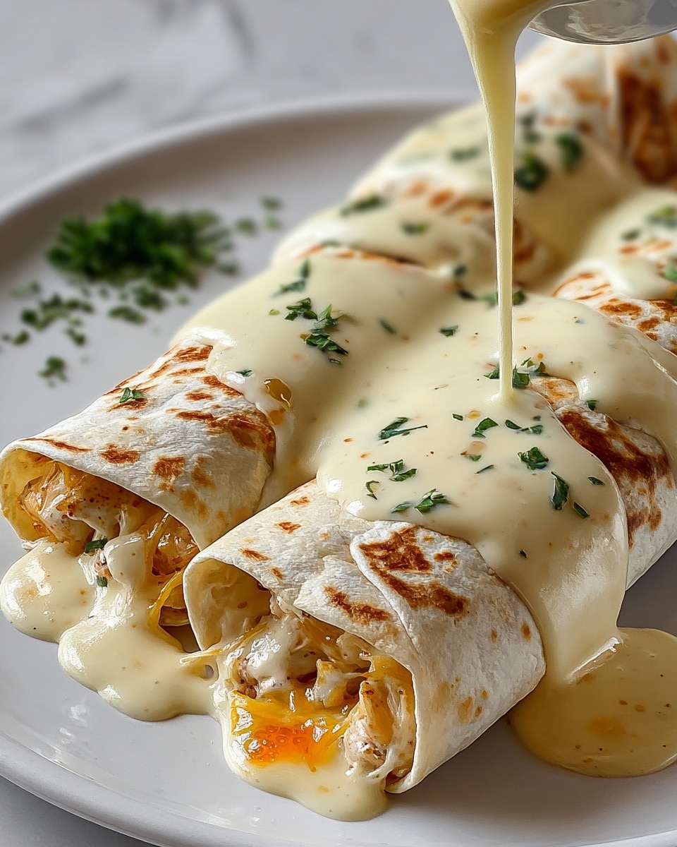 Cheesy Chicken Alfredo Wraps Recipe - Recipe Image