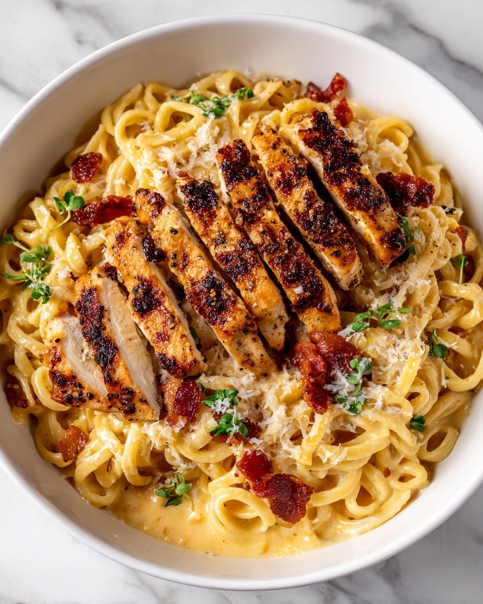 Creamy Chicken Carbonara Pasta Recipe - Recipe Image