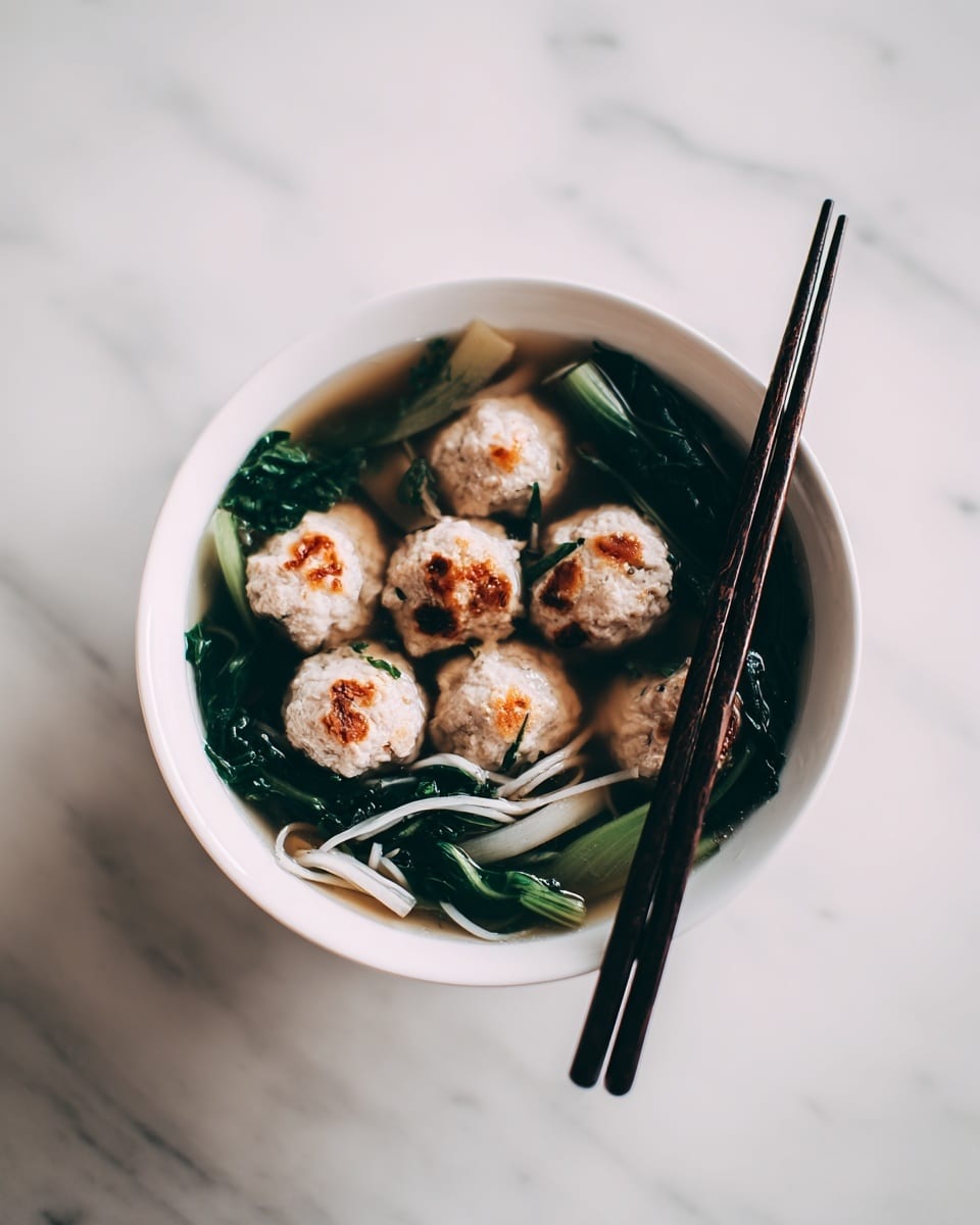 Vietnamese Mustard Green Soup with Shrimp Balls Recipe - Recipe Image
