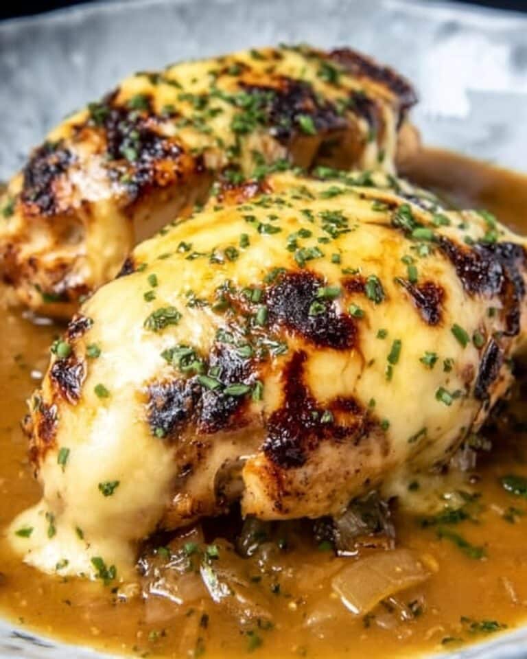 Easy One Pan French Onion Stuffed Chicken Recipe