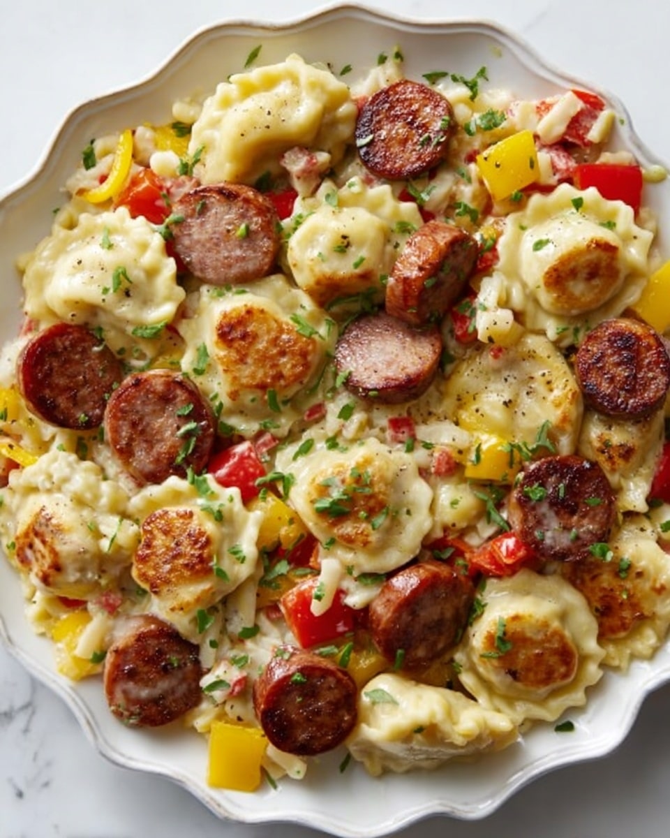 Sheet Pan Sausage and Pierogies Recipe - Recipe Image