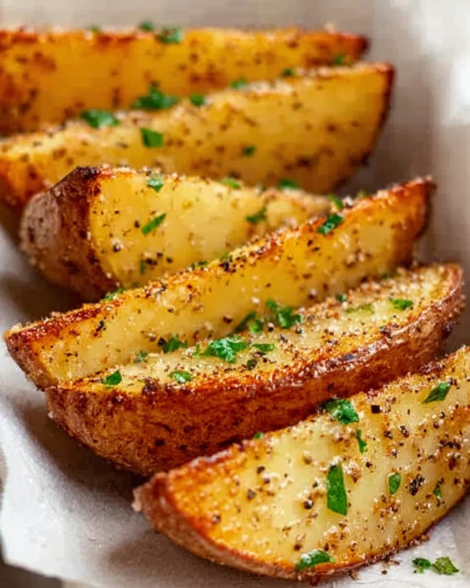 Baked Garlic Parmesan Potato Wedges Recipe - Recipe Image