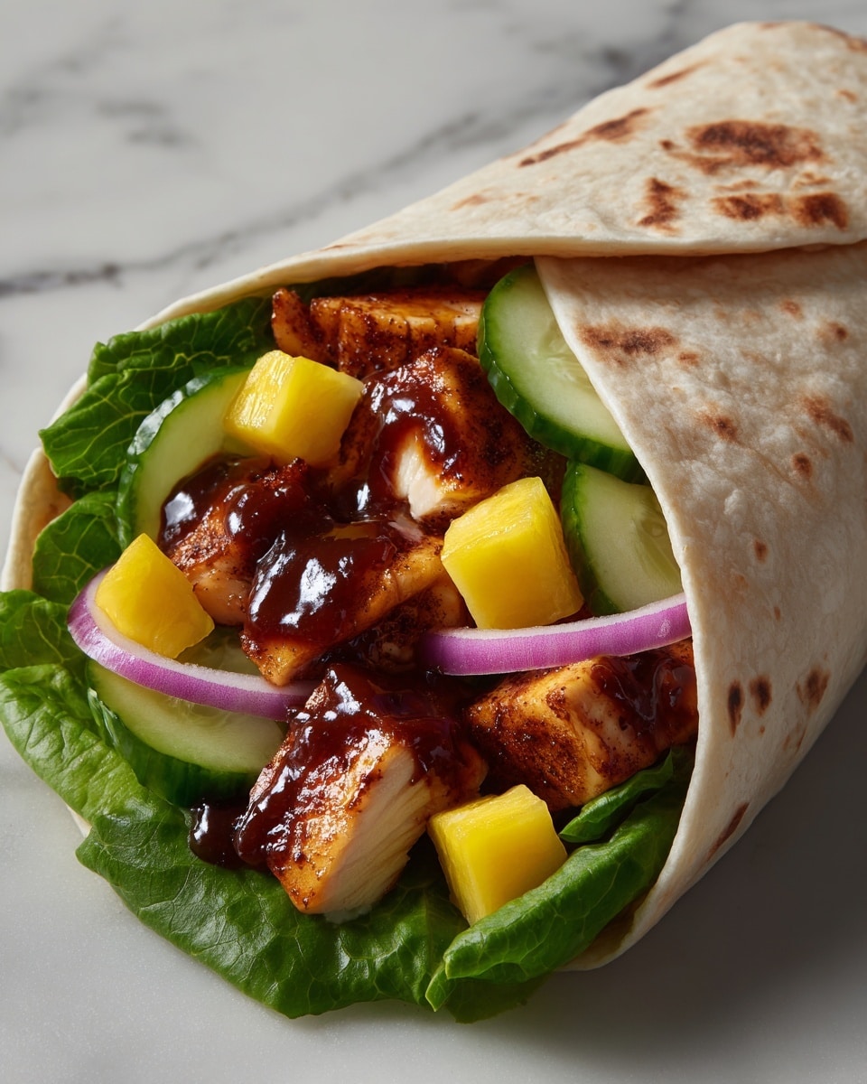 Hawaiian BBQ Chicken Wraps Recipe - Recipe Image