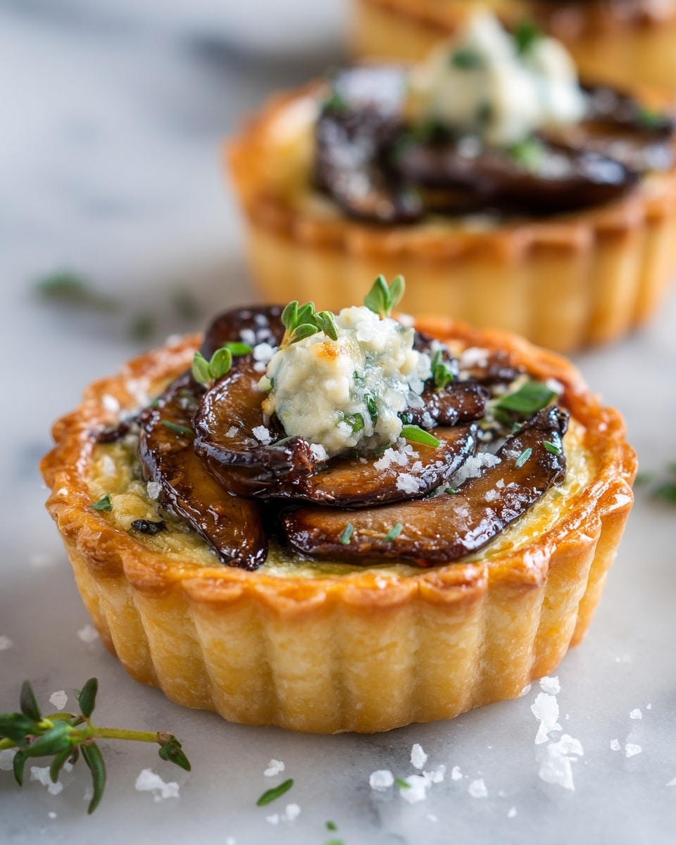 Savory Mushroom and Goat Cheese Tarts with Shallots Recipe - Recipe Image