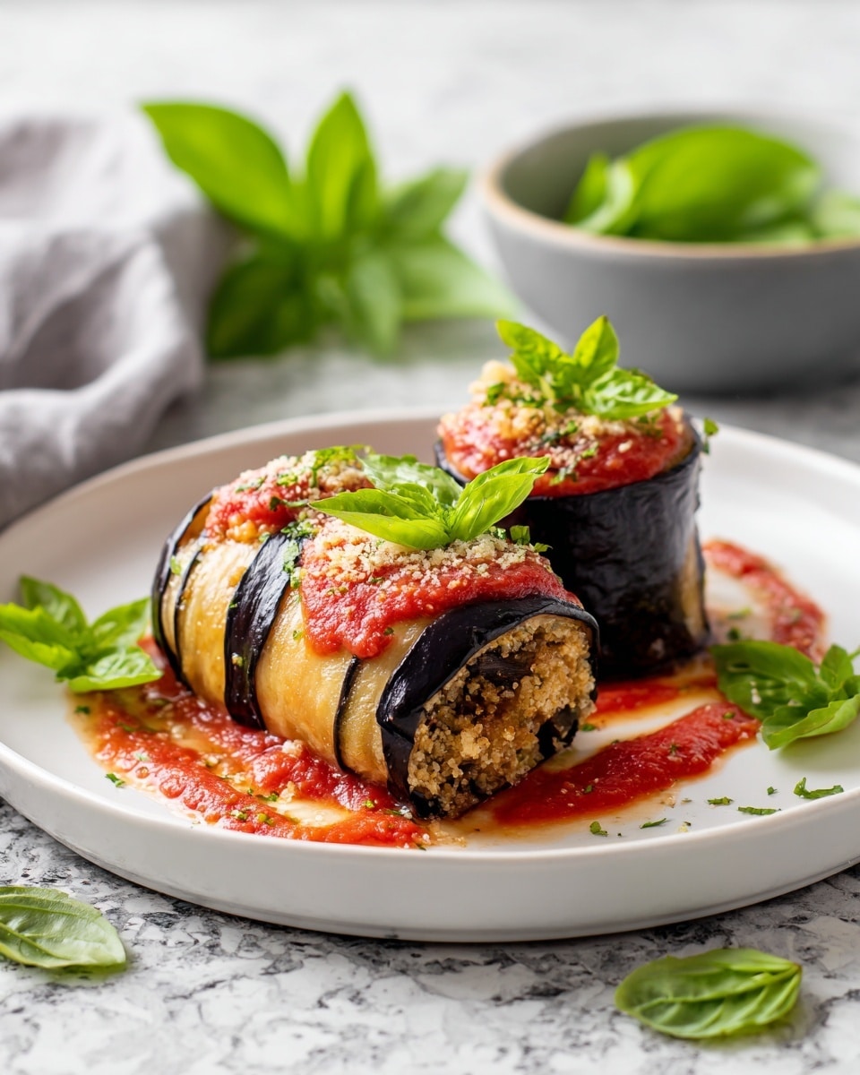 Eggplant Rollatini with Marinara Sauce Recipe - Recipe Image
