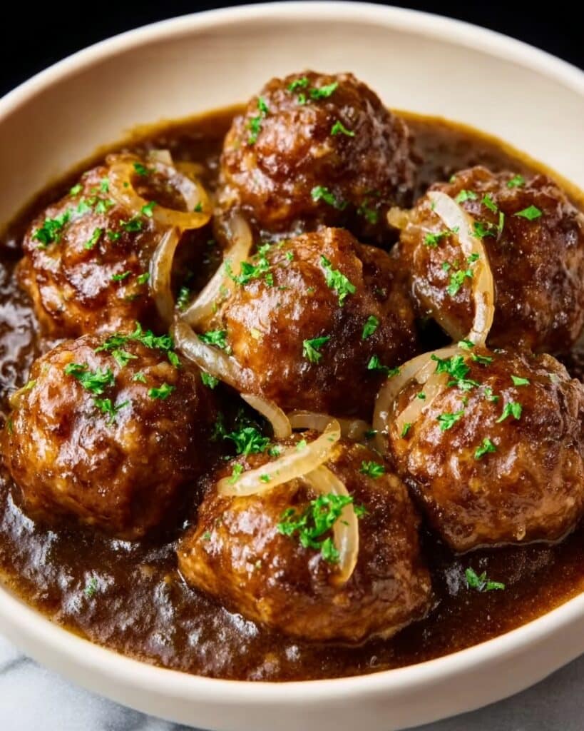 Crockpot French Onion Meatballs Recipe
