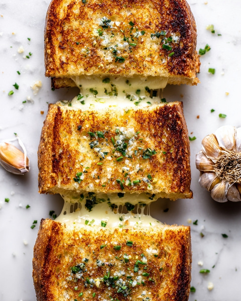 Garlic Bread Grilled Cheese Recipe - Recipe Image