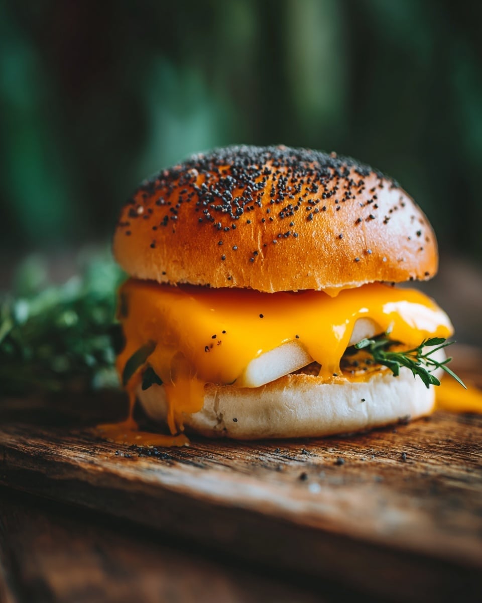 Pear Apple Cheddar Caramelized Onion Grilled Cheese Bagel Sandwich Recipe - Recipe Image