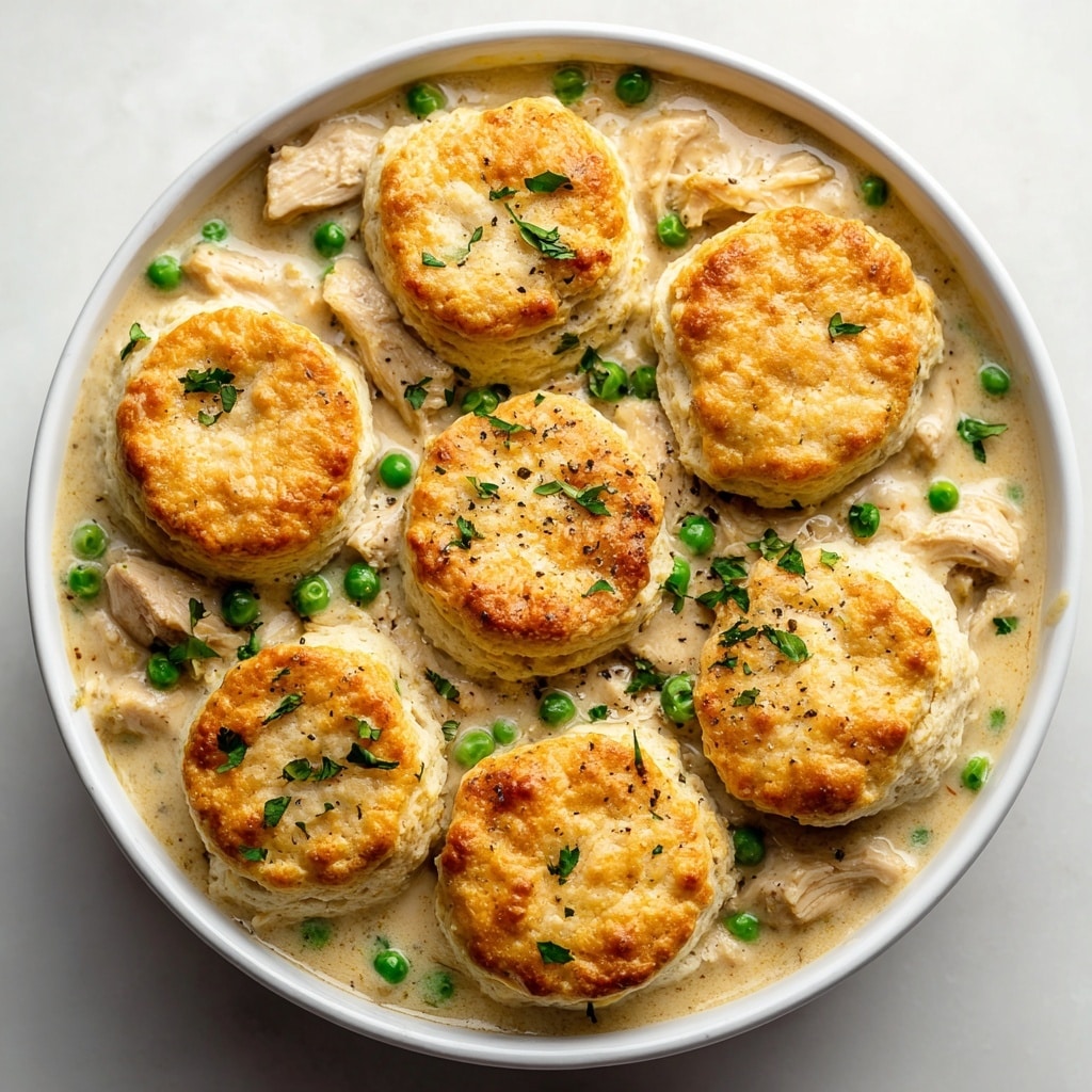Chicken Pot Pie with Cheddar Chive Biscuits Recipe - Recipe Image