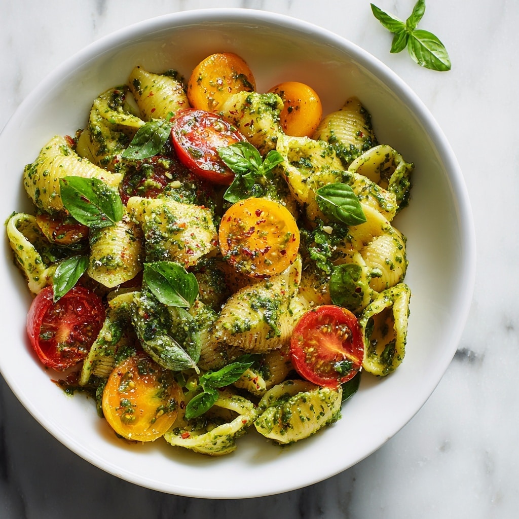 Pesto Pasta Salad with Zucchini and Basil Recipe - Recipe Image