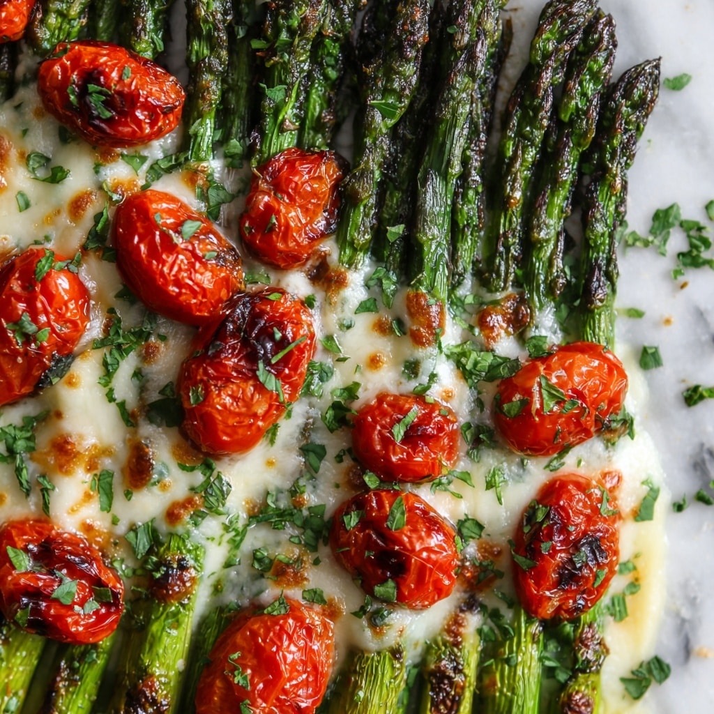 Parmesan Roasted Asparagus with Tomatoes & Balsamic Recipe - Recipe Image