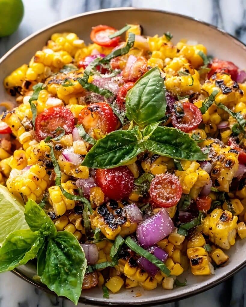 Charred Corn Delight with Feta and Fresh Herbs Recipe