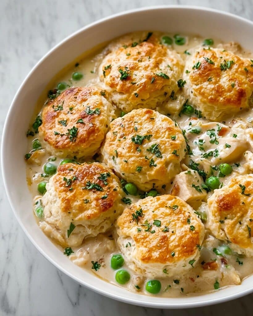 Chicken Pot Pie with Cheddar Chive Biscuits Recipe