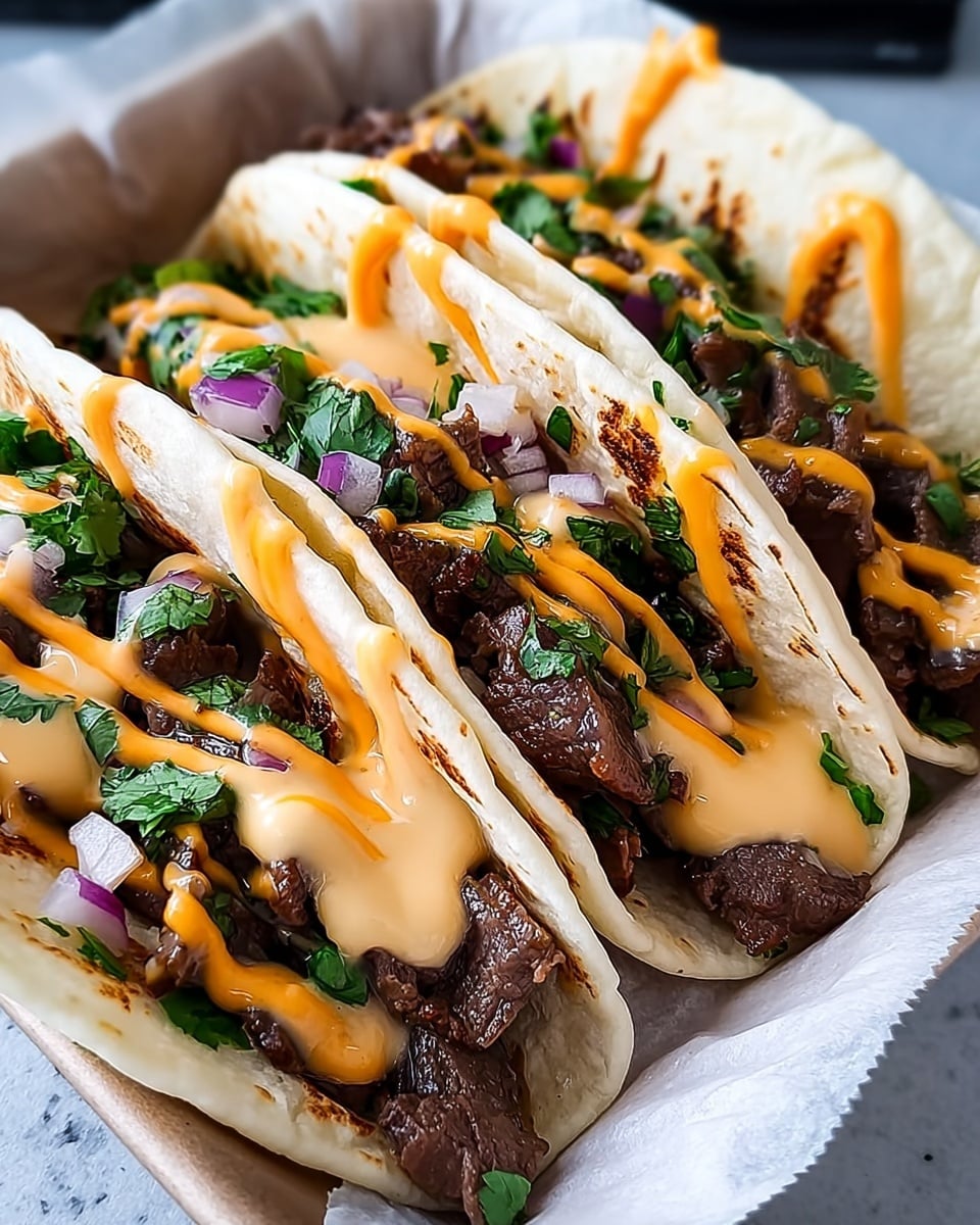 Garlic Butter Honey BBQ Beef Tacos Recipe