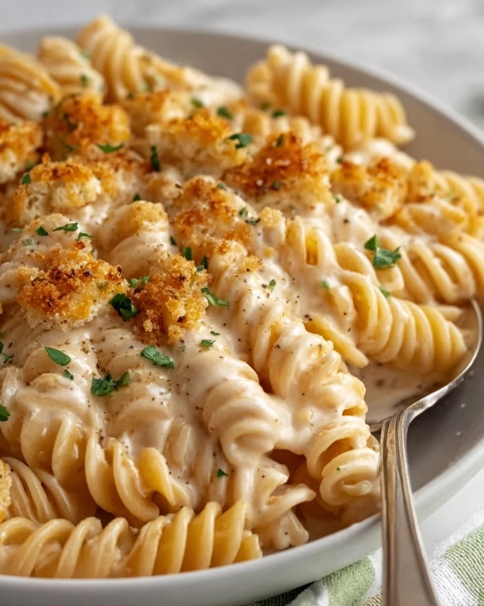 Creamy Garlic Parmesan Chicken Pasta Bake Recipe - Recipe Image
