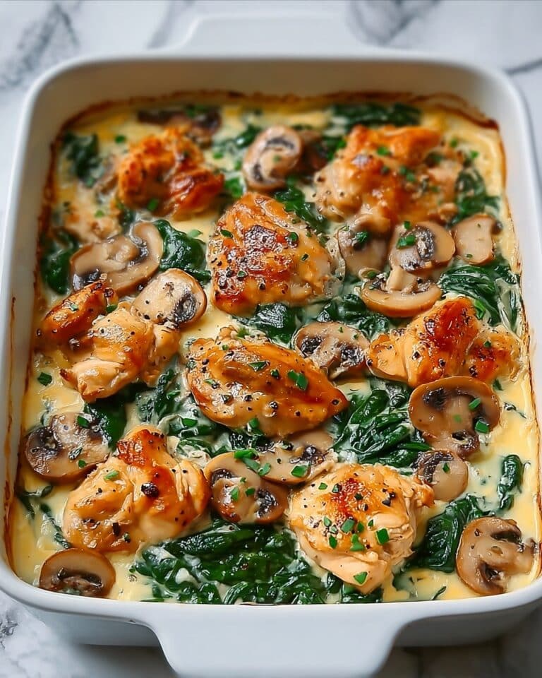 Chicken, Spinach, and Mushroom Low-Carb Oven Bake Recipe