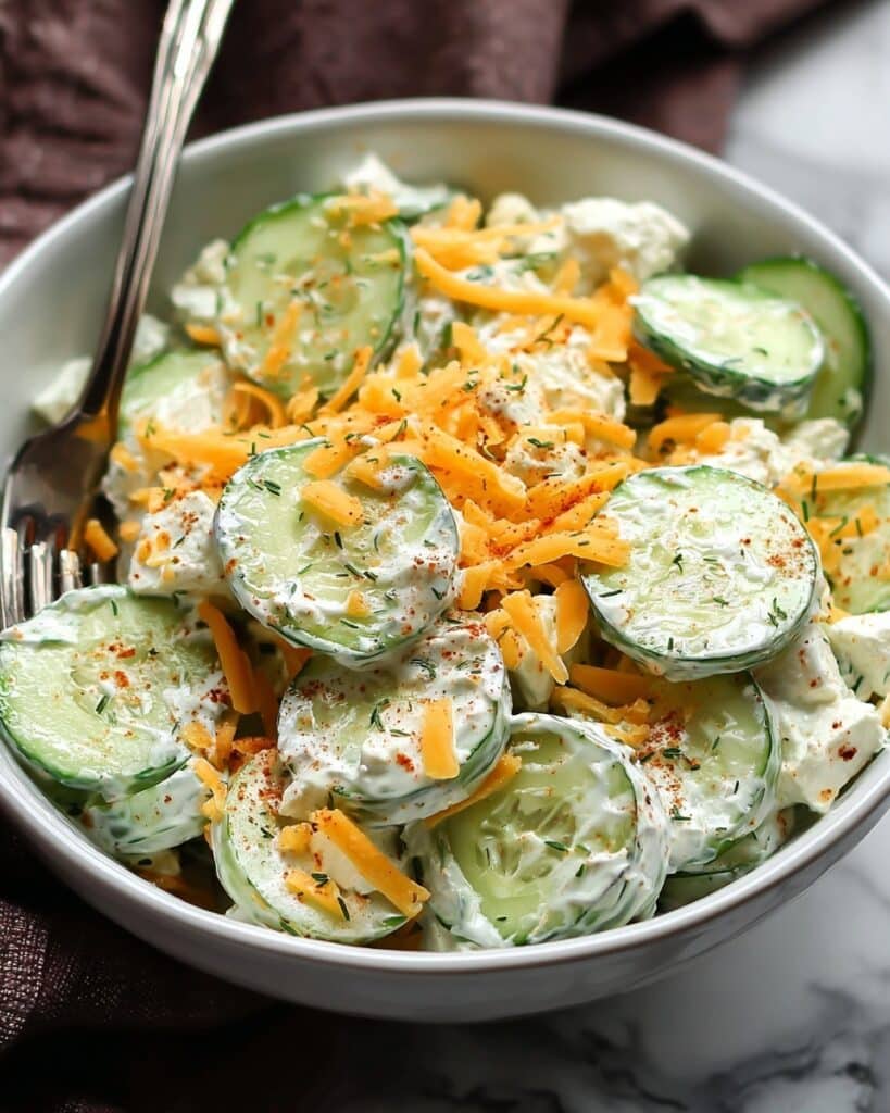 Cucumber Snack with Cheese and Savory Toppings Recipe