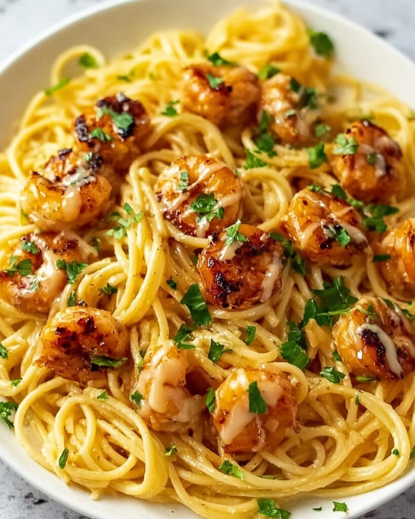 Garlic Butter Chicken Bites with Creamy Parmesan Pasta Recipe