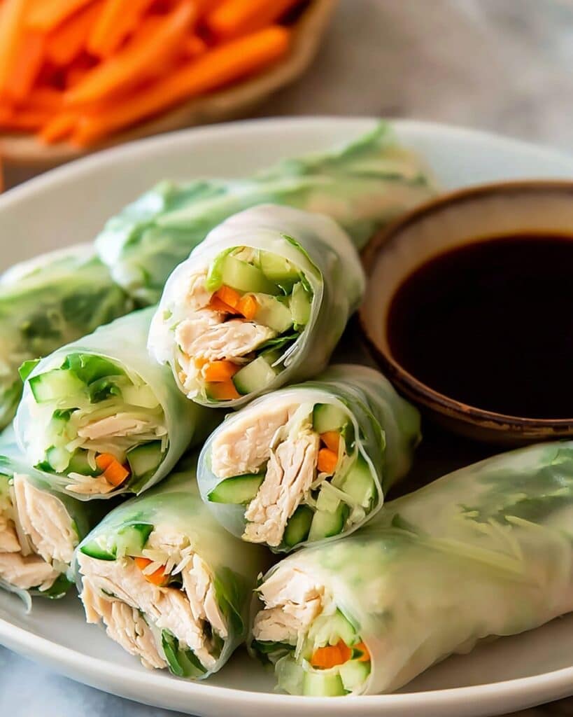 Chicken Spring Rolls with Dipping Sauce Recipe