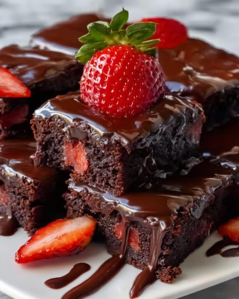 Chocolate Covered Strawberry Brownies Recipe