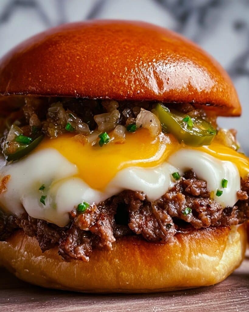 Philly Cheese Steak Burgers Recipe