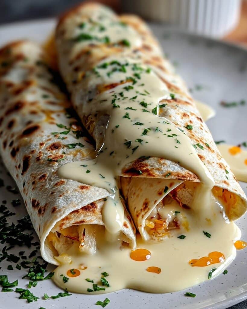 Cheesy Chicken Alfredo Wraps Recipe