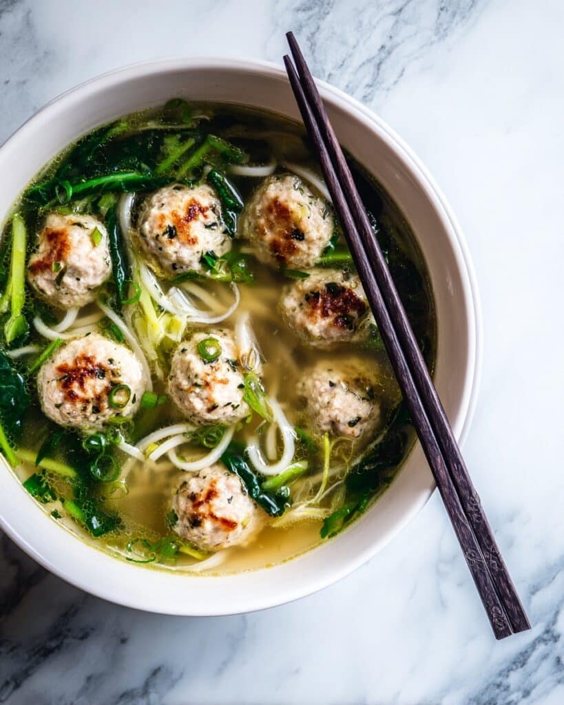 Vietnamese Mustard Green Soup with Shrimp Balls Recipe