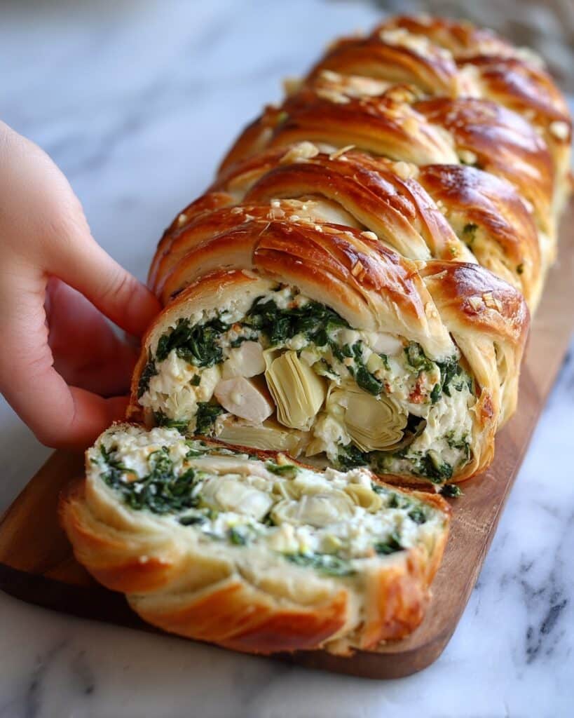 Spinach Artichoke Dip Pull-Apart Christmas Bread Recipe