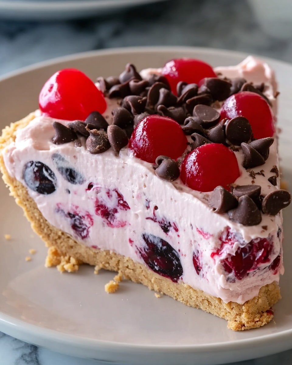 No-Bake Easy Cherry Chocolate Chip Pie Recipe - Recipe Image