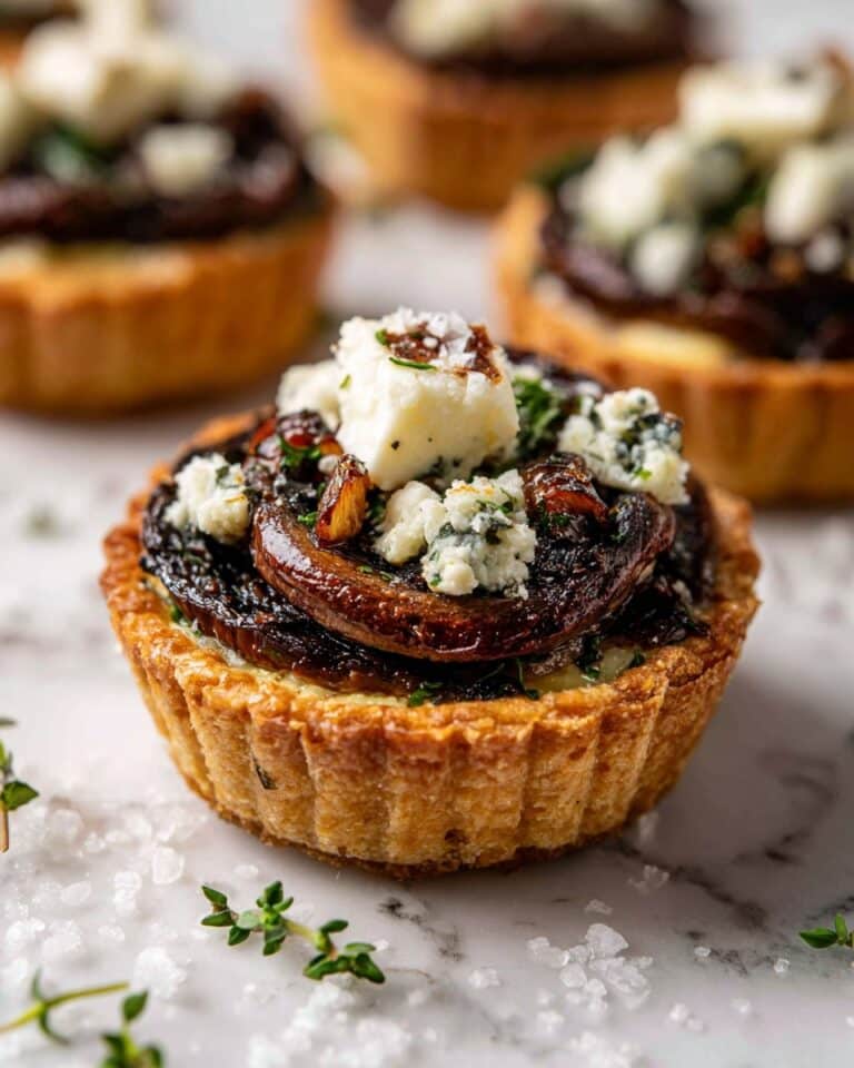 Savory Mushroom and Goat Cheese Tarts with Shallots Recipe