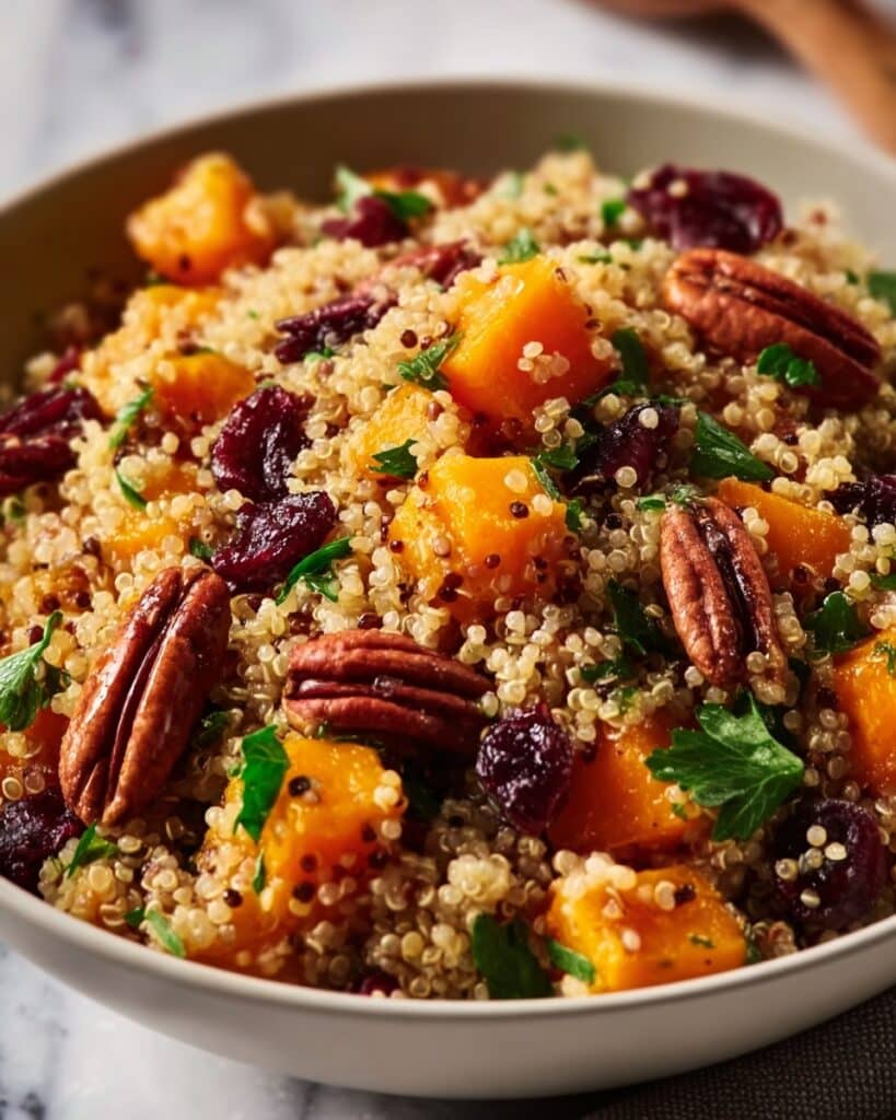 Roasted Pumpkin, Pecan & Cranberry Quinoa Salad Recipe