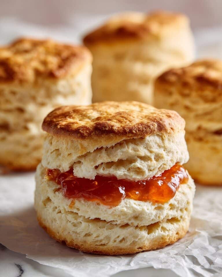 Butter Swim Biscuits with Peach Jalapeño Jam Recipe