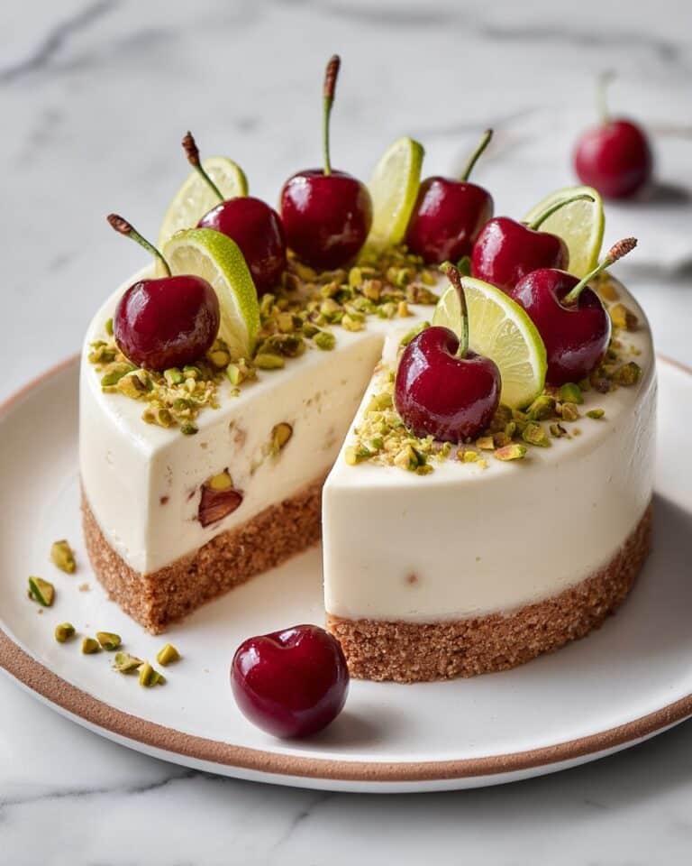 Lemon-Lime Cherry Pistachio Cheesecake Recipe