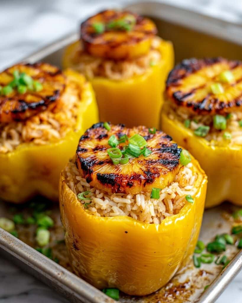 Teriyaki Pineapple Chicken & Rice Stuffed Peppers Recipe
