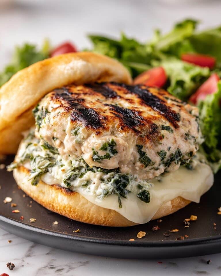 White Cheddar and Spinach Chicken Burgers Recipe