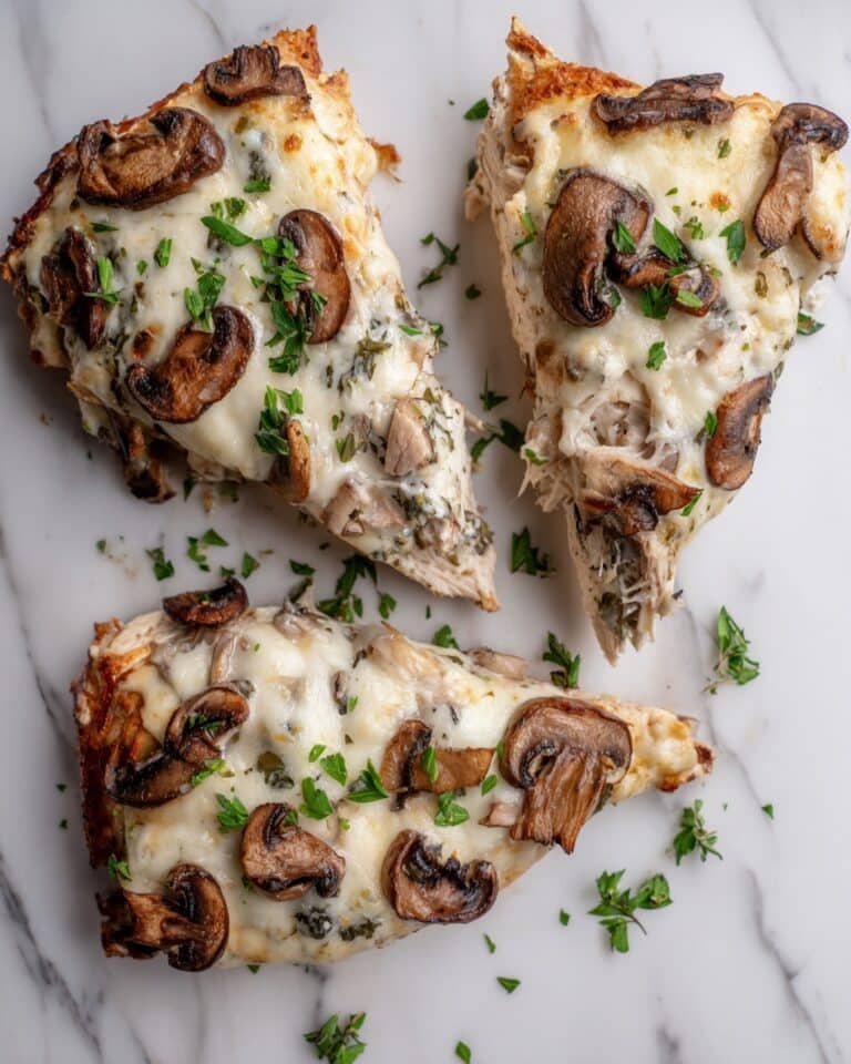 Cheesy Garlic Butter Mushroom Stuffed Chicken Recipe