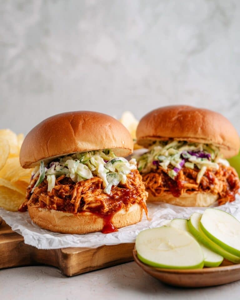 Crockpot BBQ Pulled Chicken Sandwiches Recipe