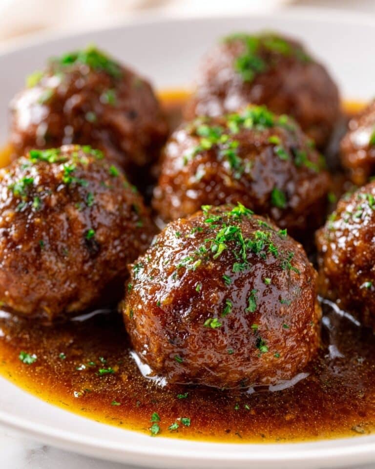 Savory Beef Meatballs in Mushroom Sauce Recipe