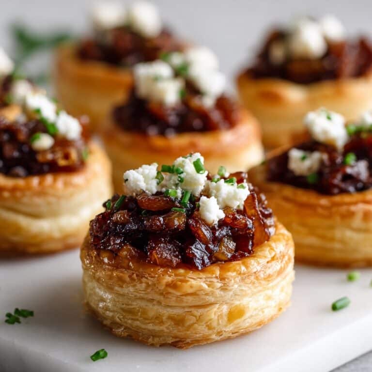 Caramelized Onion and Feta Puff Pastry Tarts Recipe