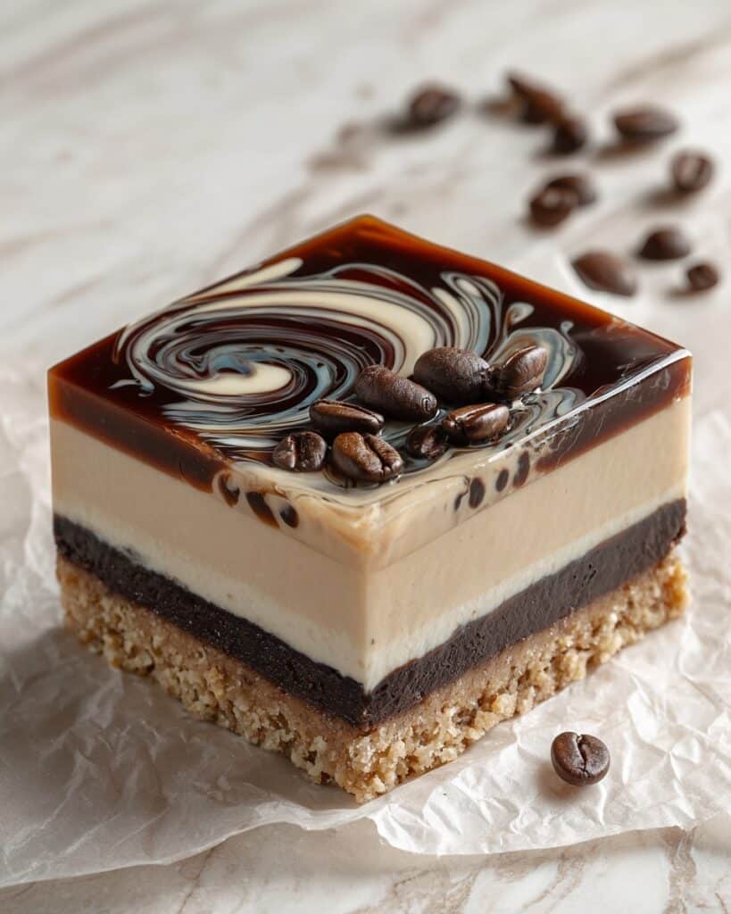 Elegant Coffee Caramel Cheesecake Bars Recipe