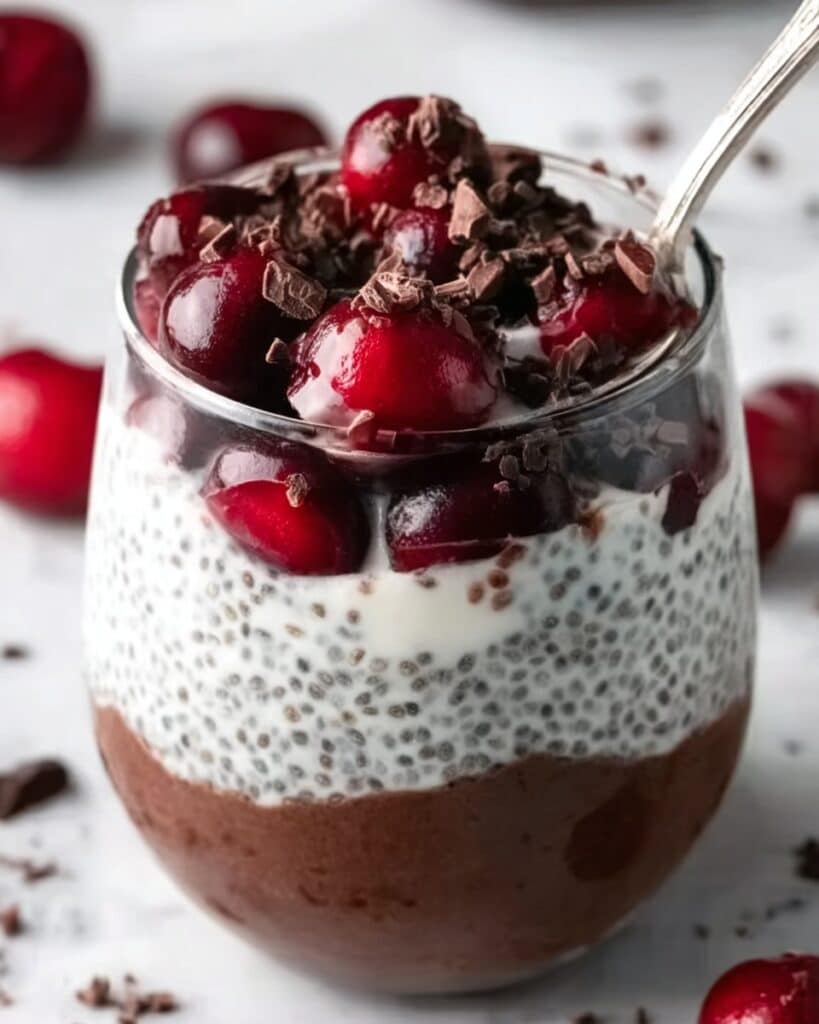 Layered Black Forest Overnight Oats Recipe